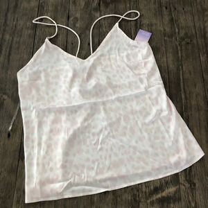 NWT Stars Above Size Large Satin Leopard‎ Print Cami Tank Top Pajama Sleepwear L